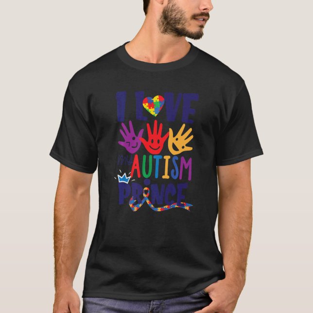 I Love My Autism Prince Autism Mum T-Shirt (Front)