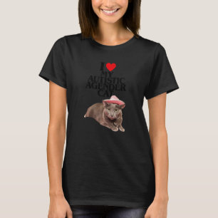 I Love My Autistic Agender Cat   T-Shirt