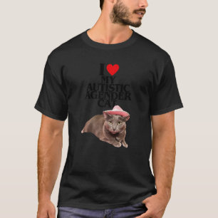 I Love My Autistic Agender Cat T-Shirt