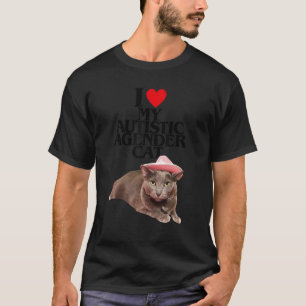 I Love My Autistic Agender Cat T-Shirt