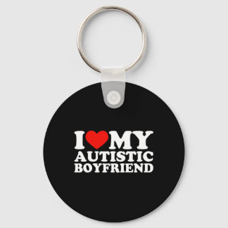 I Love My Autistic Boyfriend Heart My Autistic Bf Key Ring