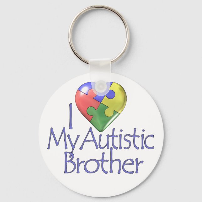 I Love My Autistic Brother Key Ring (Front)