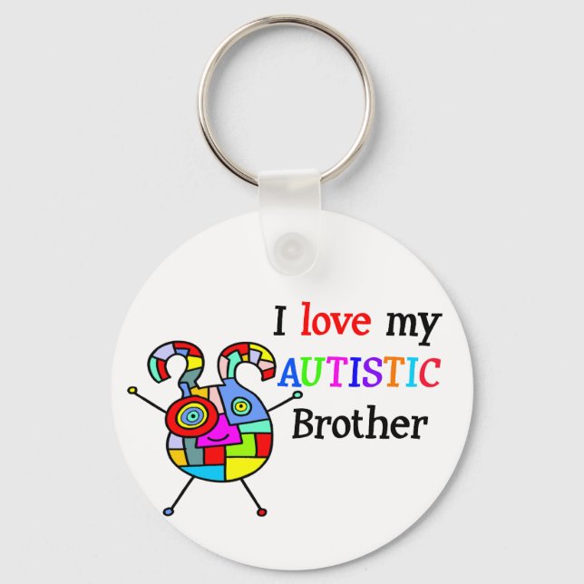 I Love My Autistic Brother Key Ring (Front)