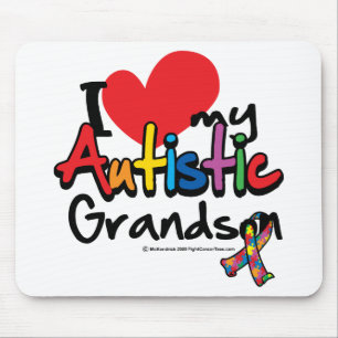 I Love My Autistic Grandson Mouse Mat