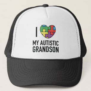 I Love My Autistic Grandson Trucker Hat