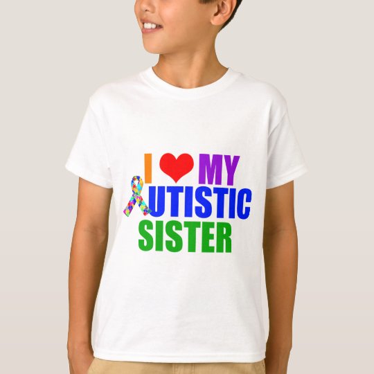 I Love My Autistic Sister Kids T-Shirt