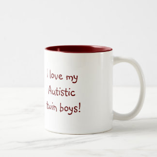 I love my Autistic twin boys! Two-Tone Coffee Mug