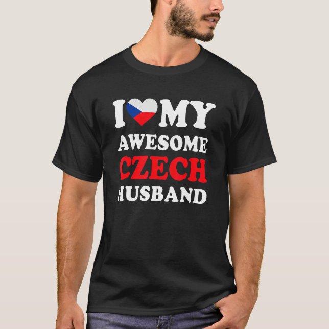 I love My Awesome Czech Husband Funny T-Shirt (Front)