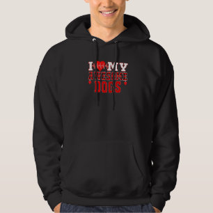 I Love My Awesome Dogs Heartbeat Valentines Day I  Hoodie