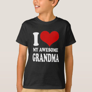 I Love My Awesome Grandma T-Shirt Grandkids Gift