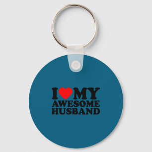 I love my awesome husband, i heart my husband vale key ring