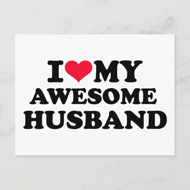 I love my awesome husband postcard (Front)