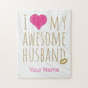 I love My Awesome Husband Wedding Anniversary Jigsaw Puzzle