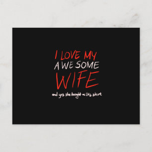 I love my awesome wife postcard