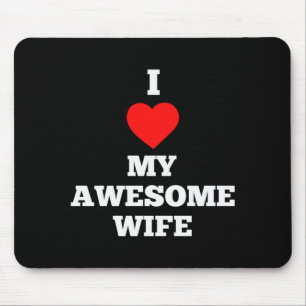 I Love My Awesome Wife Red Heart Valentines Day An Mouse Mat