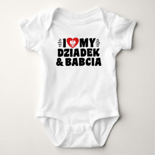 I Love My Babcia & Dziadek Baby Bodysuit