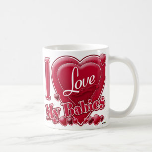 I Love My Babies red - heart Coffee Mug