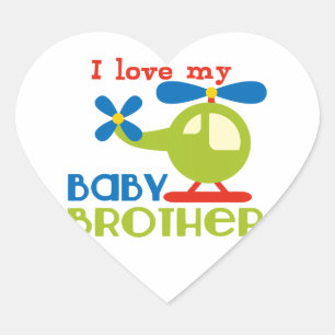 I love my baby brother heart sticker