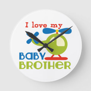 I love my baby brother round clock