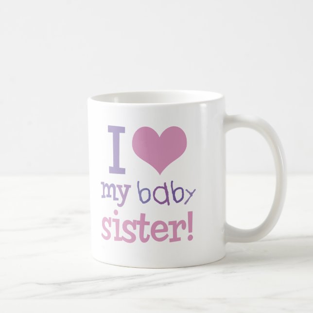 I Love My Baby Sister Kids T-Shirts & Gifts Coffee Mug (Right)