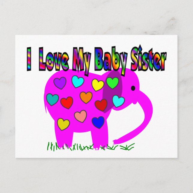I Love My Baby Sister Postcard (Front)