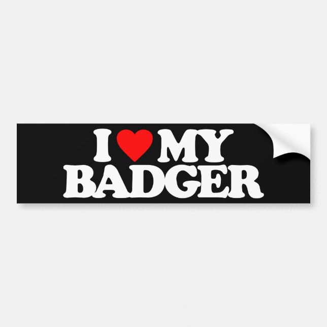 I LOVE MY BADGER BUMPER STICKER (Front)