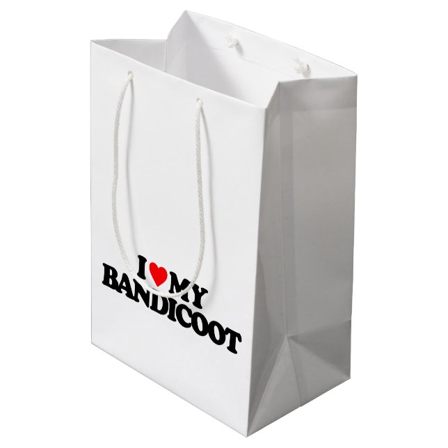 I LOVE MY BANDICOOT MEDIUM GIFT BAG (Back Angled)