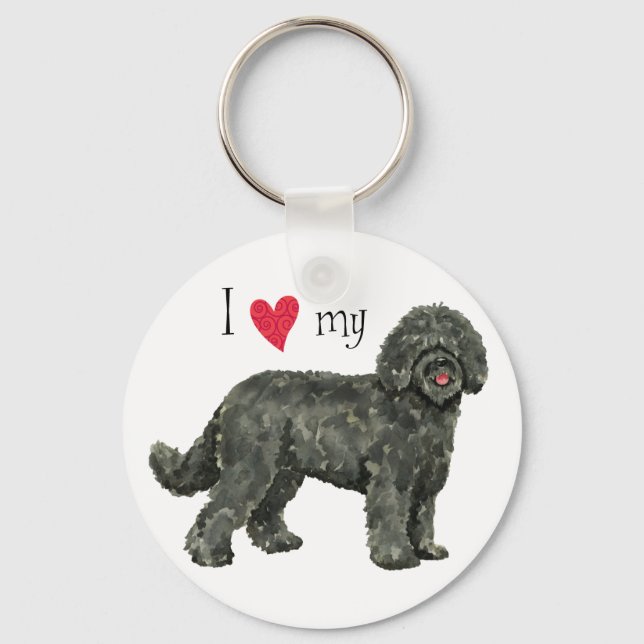 I Love my Barbet Key Ring (Front)