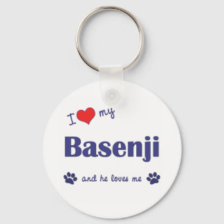 I Love My Basenji (Male Dog) Key Ring