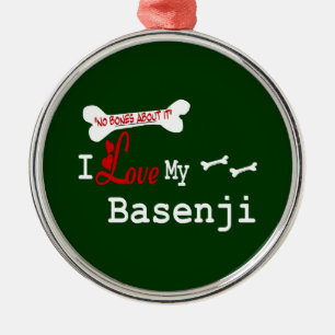 I Love My Basenji Metal Tree Decoration