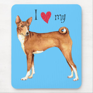 I Love my Basenji Mouse Mat