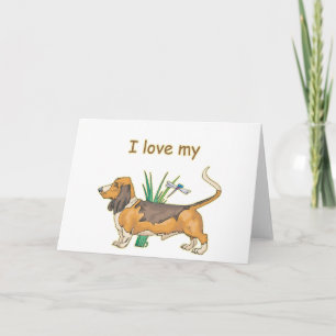 I Love My Basset Hound Card