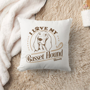 I Love My Basset Hound Cushion