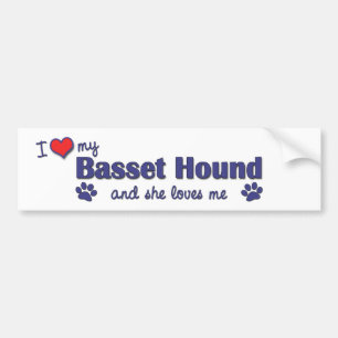 I Love My Basset Hound (Female Dog) Bumper Sticker
