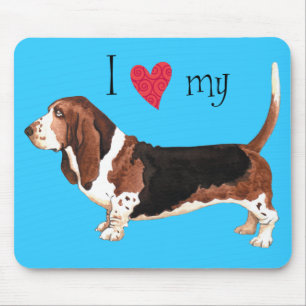 I Love my Basset Hound Mouse Mat