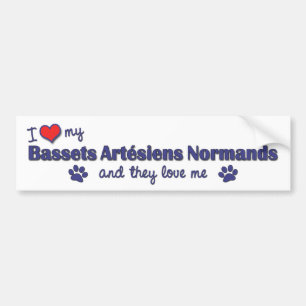 I Love My Bassets Artesiens Normands (Multi Dogs) Bumper Sticker