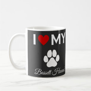 I love my Bassett Hound dog custom text Coffee Mug