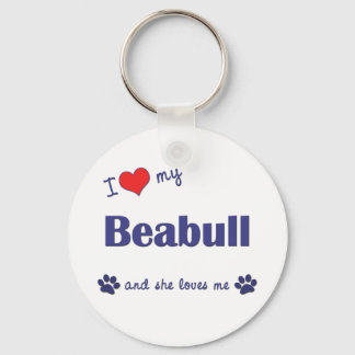 I Love My Beabull (Female Dog) Key Ring