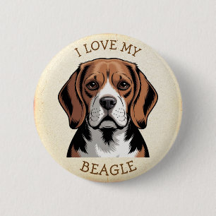 I Love my Beagle 6 Cm Round Badge