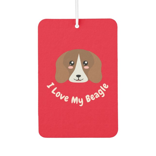 I love My Beagle Car Air Freshener (Front)