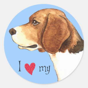 I Love my Beagle Classic Round Sticker