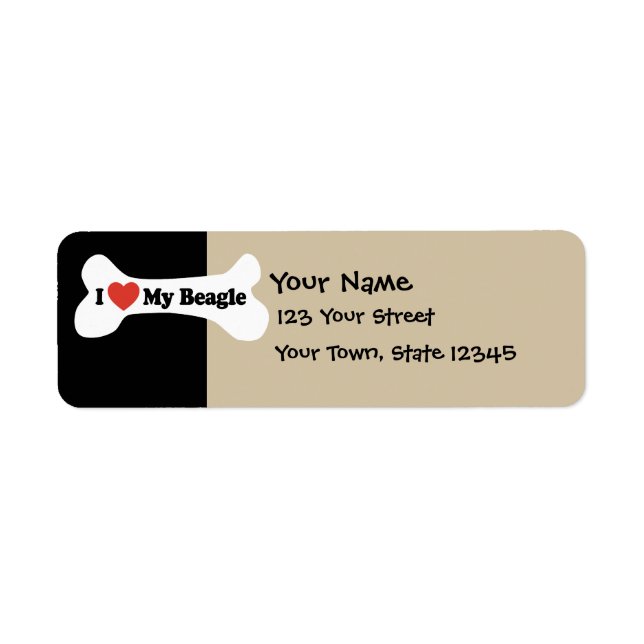 I Love My Beagle - Dog Bone (Front)