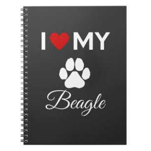I love my Beagle dog custom text Notebook