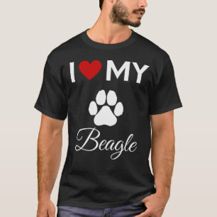 I love my Beagle dog custom text T-Shirt