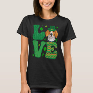 I Love My Beagle Dog Leprechaun Shamrocks Saint Pa T-Shirt