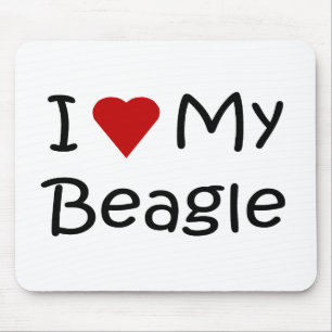 I Love My Beagle Dog Lover Gifts and Apparel Mouse Mat