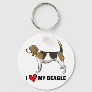 I Love My Beagle Key Ring