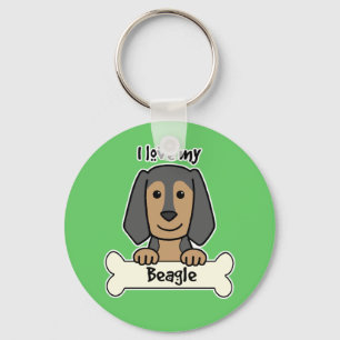 I Love My Beagle Key Ring