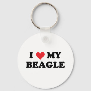 I Love My beagle Key Ring