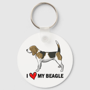 I Love My Beagle Key Ring